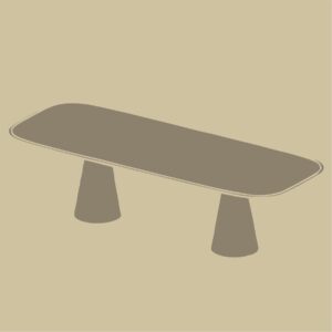 mesa geometric retangular base folheada